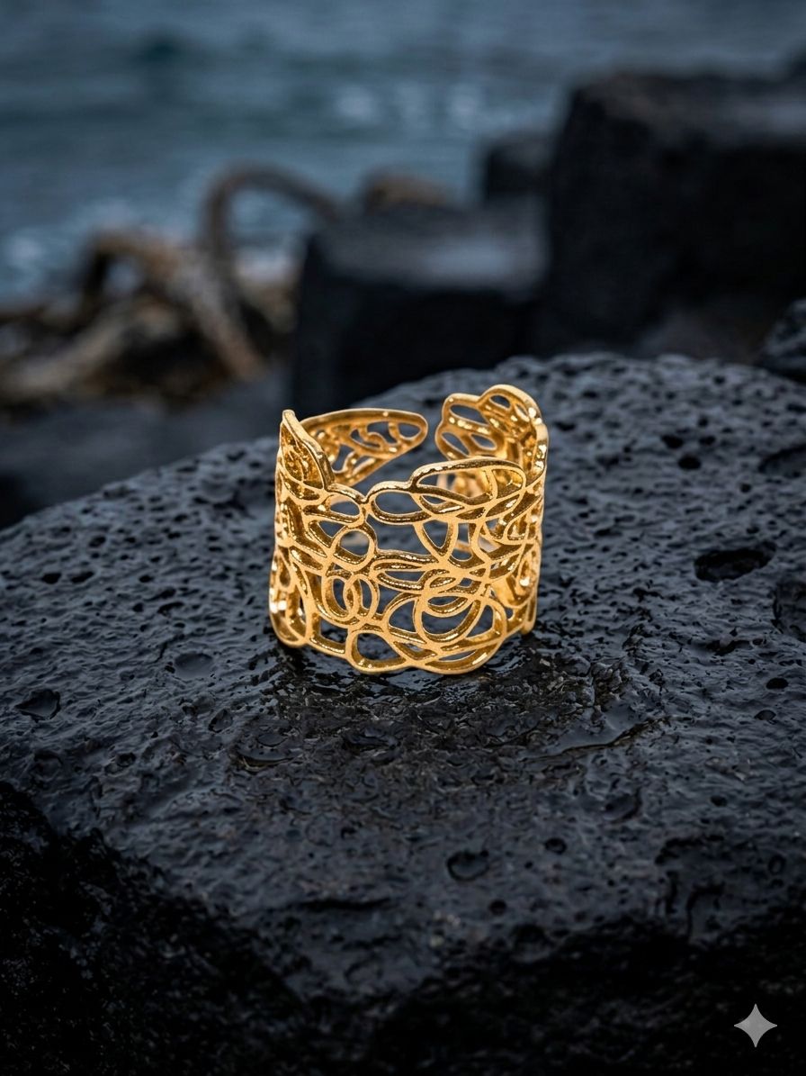 Anello a Fascia Alta "Intrecci di Mare" – Edizione d'Autore
