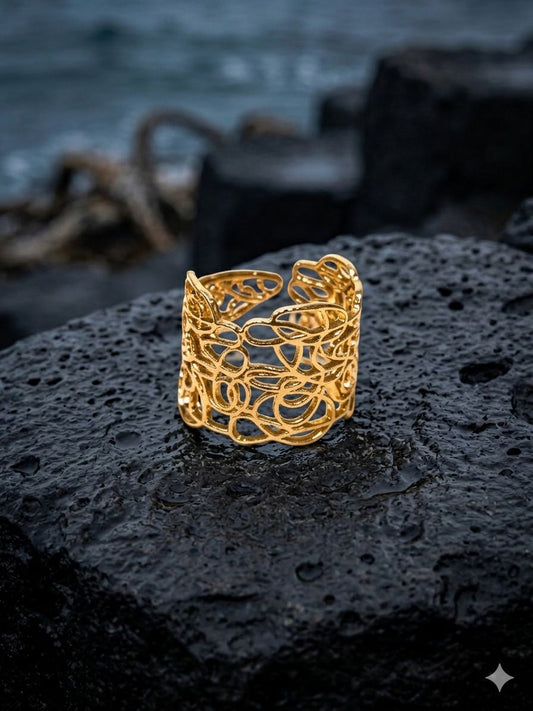 Anello a Fascia Alta "Intrecci di Mare" – Edizione d'Autore